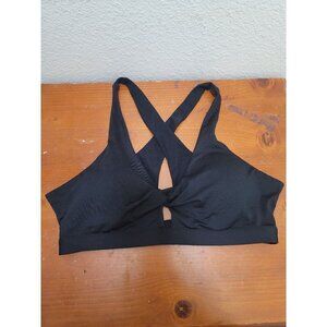Fabletics Black Cross-Back Sports Bra Size L Polyester & Elastane